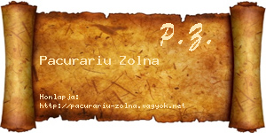 Pacurariu Zolna névjegykártya